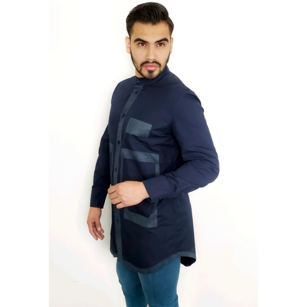 Craig Green | RARE Blue Long Tunic Style Handpainted Shirt - Picture 3 of 12